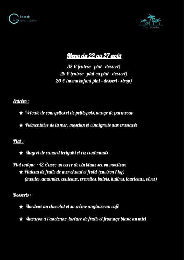menu restaurant